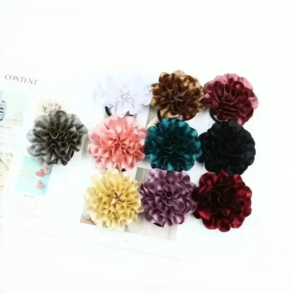 2 Pcs Solid 4" Handmade Big Flower Floral - Picture 7 of 7